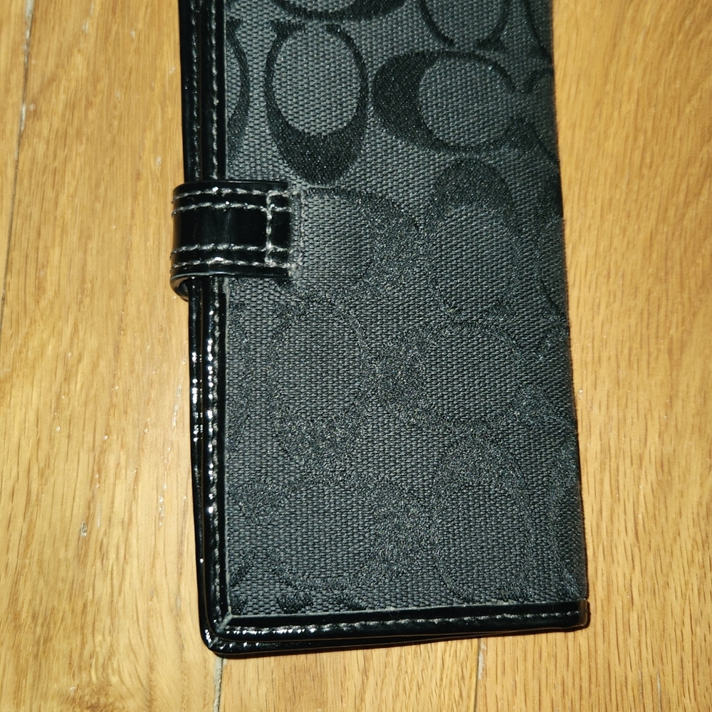 Vintage Coach Signature Black Id & Checkbook Hold… - image 8